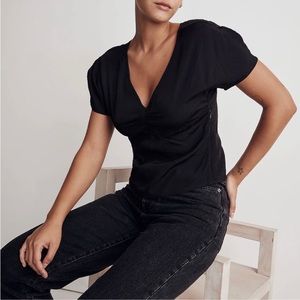 Madewell Black Rayon Blouse NWT